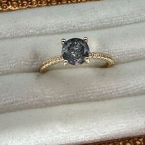 Mineral Gray Stardust Stone Zirconia Details Gold Tone Women's Sizes NWOT